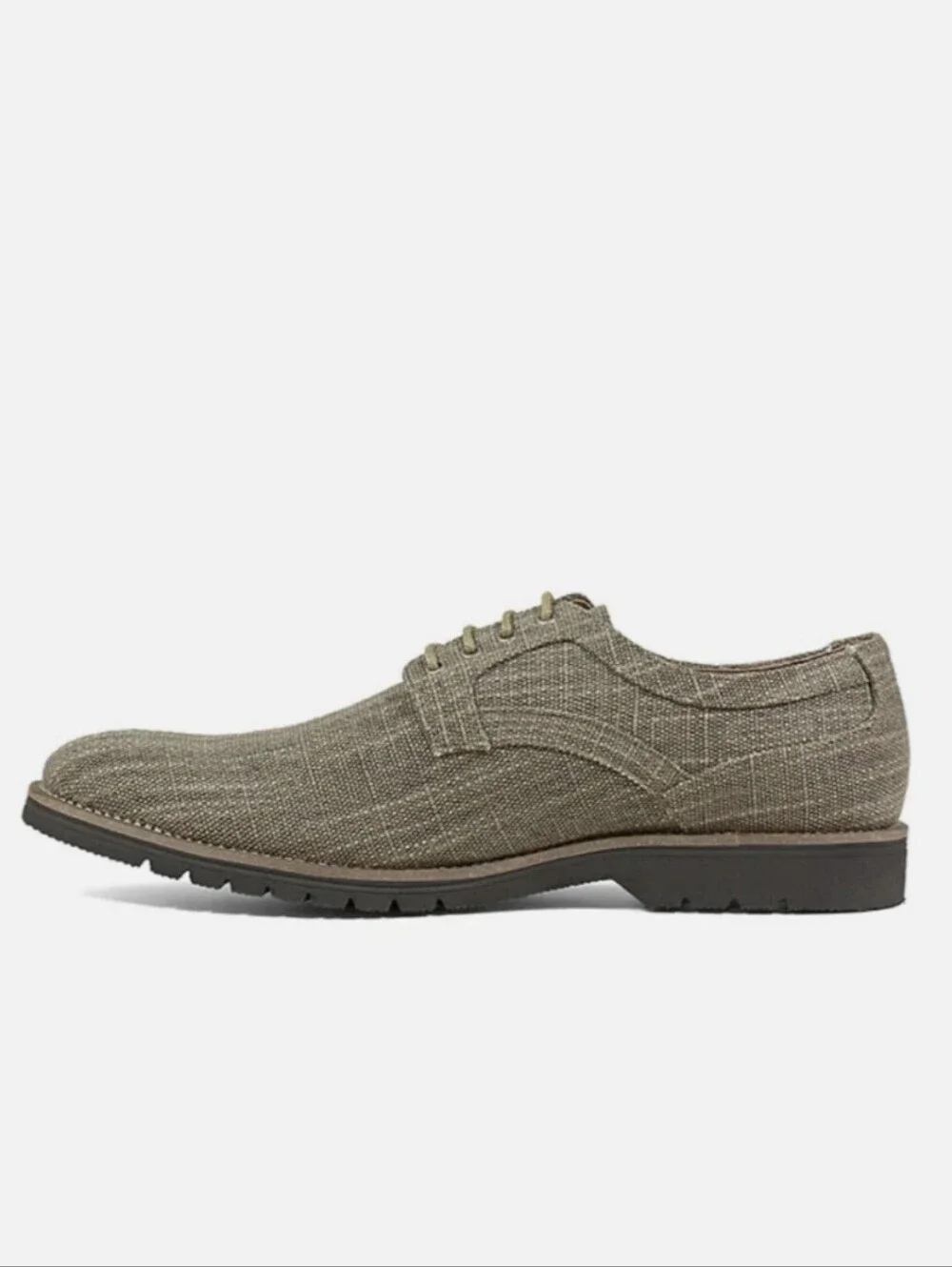 Stacy Adams Men's Eli Oxfords Plain Toe Taupe Canvas Casual Shoes Sz 10